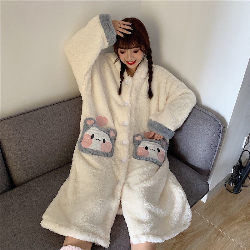 🔥🔥Bộ đồ ngủ bằng nhung lông thiết kế dễ thương thời trang mùa đông dành cho nữ