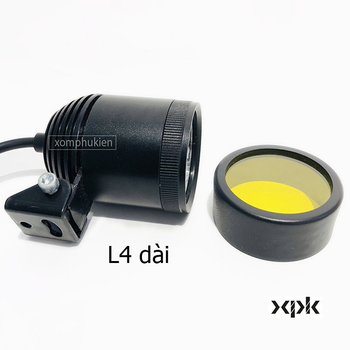 Đèn Trợ Sáng L4 Dài Chóa Nhôm [ Kèm Len vàng ]