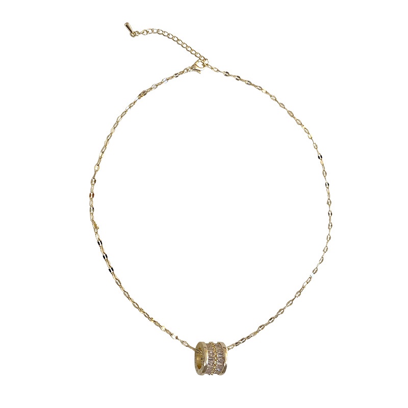 Dây Chuyền Ngắn Mạ Vàng Đính Đá Zircon Phong Cách Hàn Quốc Thanh Lịch