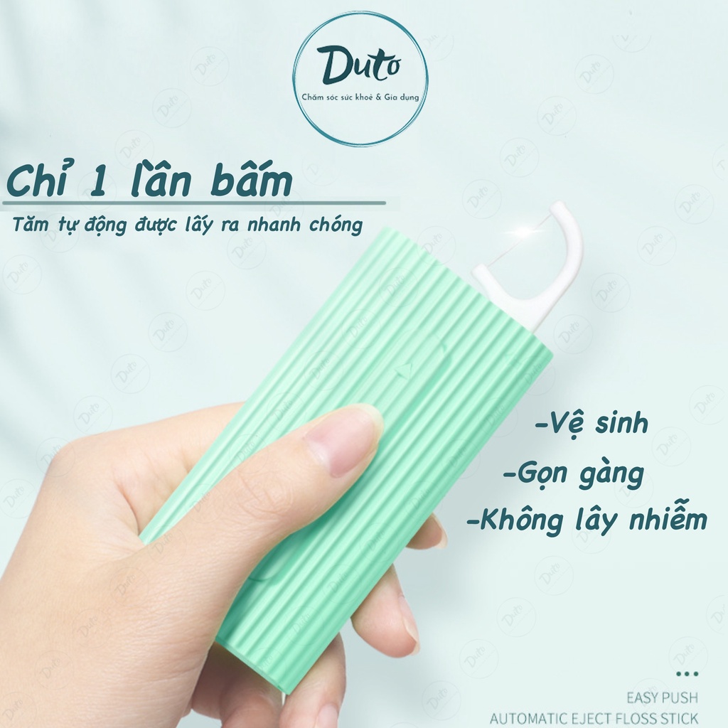 Hộp Tăm Chỉ Thông Minh 10 Chiếc, Nút Bấm Tự Động, Dễ Sử Dụng Vệ Sinh Hơn, Nhỏ Gọn, An Toàn Hơn