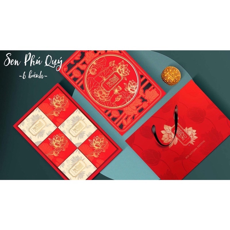 Hộp Sen Phú Quý Đỏ 6 bánh 125-250g