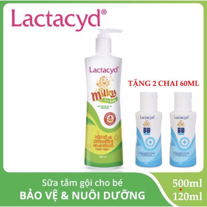 Sữa tắm gộị trẻ em LACTACYD milky 250ml.500ml