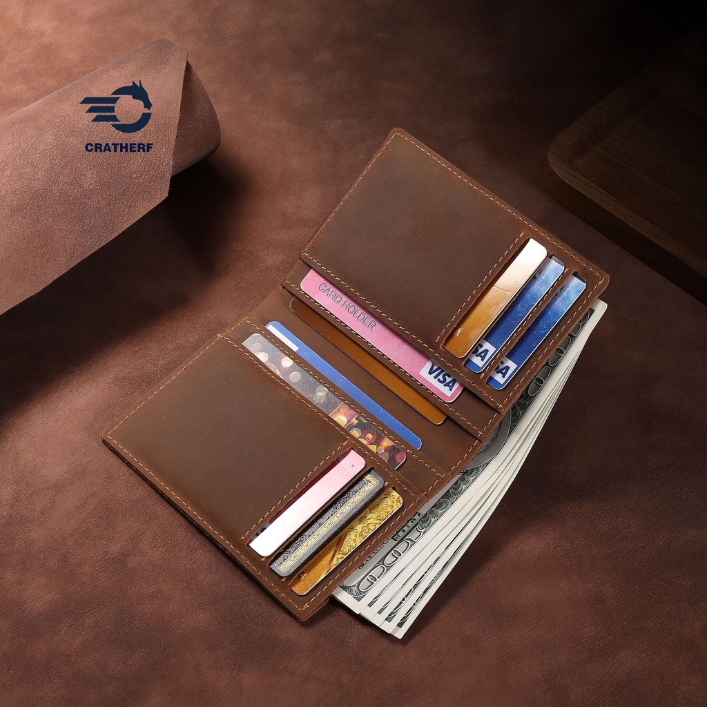 Ví Da Nam Da Bò Sáp Ngựa Điên Crazy Horse