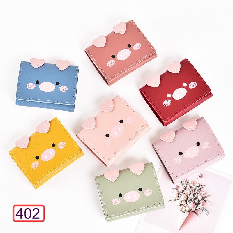 VÍ NGẮN NỮ CẦM TAY HÌNH HEO MÁ HỒNG DỄ THƯƠNG 402 HOT TREND