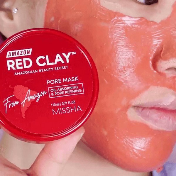 Mặt nạ đất sét giảm mụn đầu đen làm sạch da Missha Amazon Red Clay Pore Mask 110ml