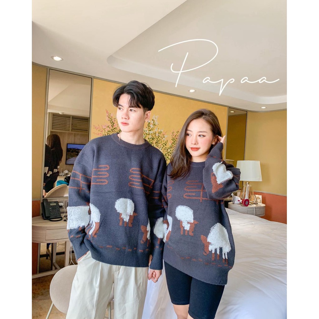 Áo len nam nữ Hàn Quốc unisex hình Cừu 3036 PAPAA SHOP