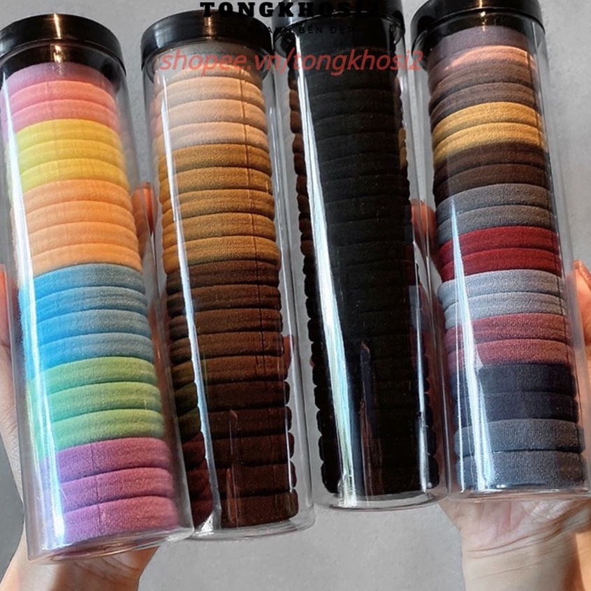 Dây cột tóc - Ống 20 chun buộc tóc nhiều màu ( sét 20 chun ống cột tóc)
