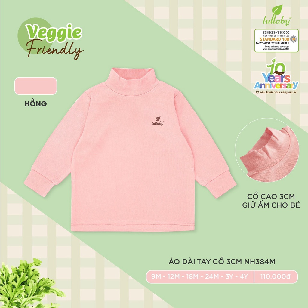 Áo cổ 3p áo giữ nhiệt cho bé Lullaby chất petit