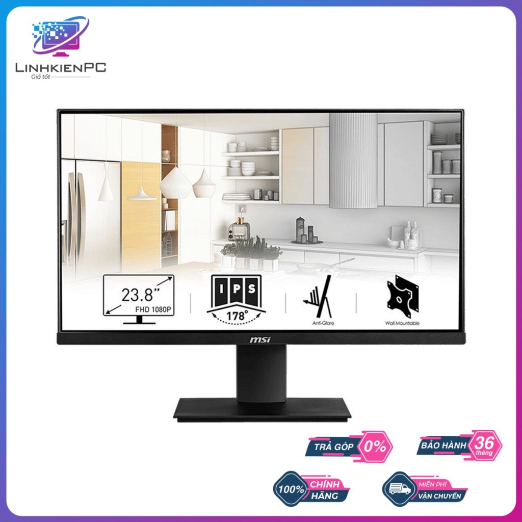 Màn Hình Phẳng MSI PRO MP241 Full Viền 23,8Inch FHD IPS 60Hz - linhkienpcgiatot