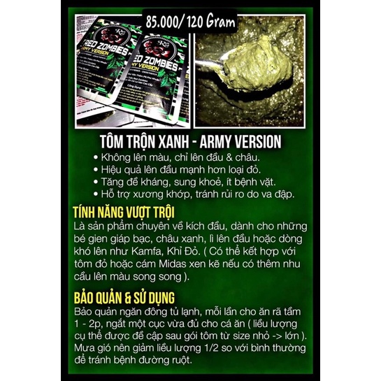 Tôm trộn Red Zombies - Hỗ trợ đầu màu châu cho cá la hán | Thức ăn lên màu cho cá cảnh