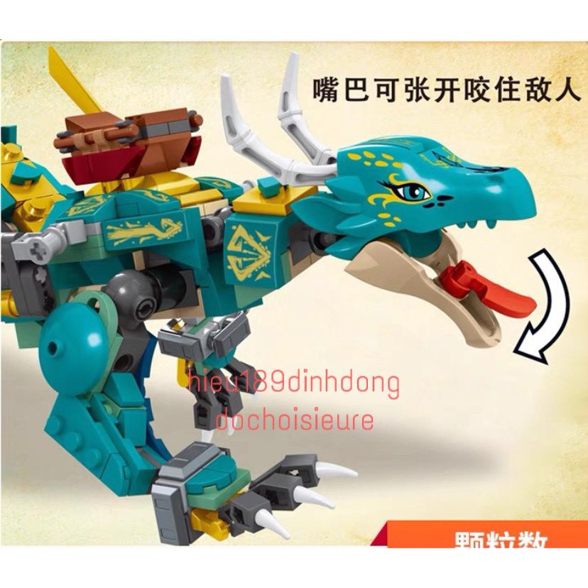 Lắp ráp xếp hình non ninjago 71746 , 3082 : Rồng thần Jungle của Lloyd 525 mảnh