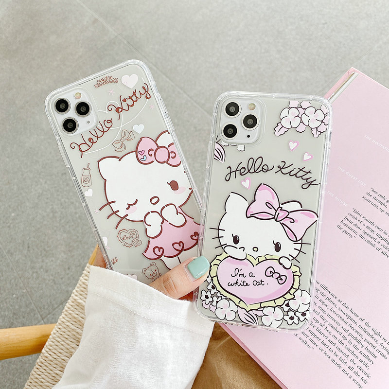 HM| HELLO KITTY Ốp Lưng Trong Suốt In Hình Mèo Kitty Đáng Yêu Cho Iphone 6 6s 7 8 Plus X Xs Xr Max 11 Pro Max Se 2020