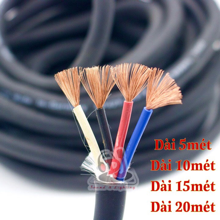 Dây loa 4 ruột 2.5mm dây đồng nguyên chất 5m dây Sommer, Mua dây loa ở HCM Chuyên bán dây loa Dây loa 4 lõi sân khấu