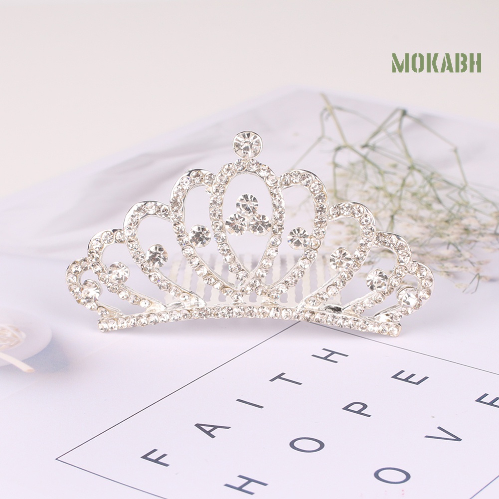 Lược Cài Tóc Hình Vương Miện Nhỏ Đính Đá Cho Bé Gái