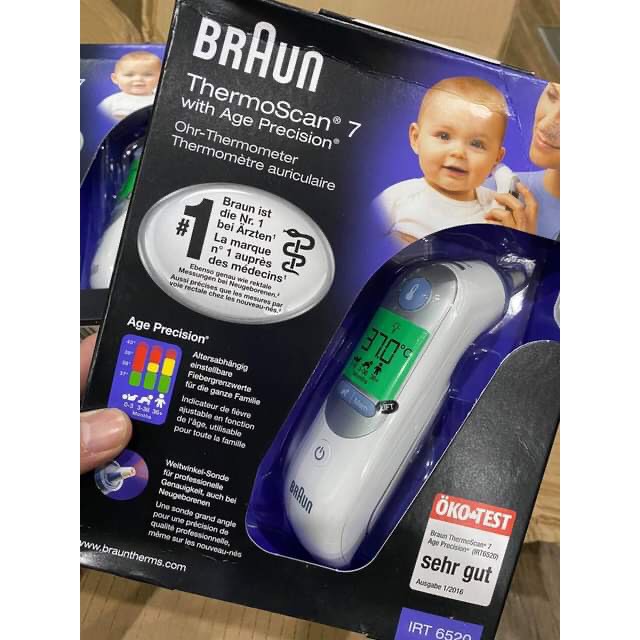 (Bản Quốc Tế) Nhiệt kế điện tử Braun ThermoScan 7 IRT6520 (đo tai)