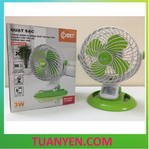 [GIAO HỎA TỐC 1H] Quạt sạc mini đa năng Comet CRF0206 chính hãng