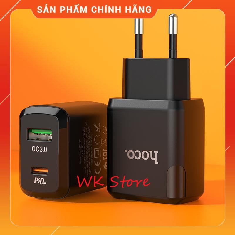 Củ sạc nhanh Hoco N5 (QC, PD 20W) cho android,iphone (BH 1 năm)