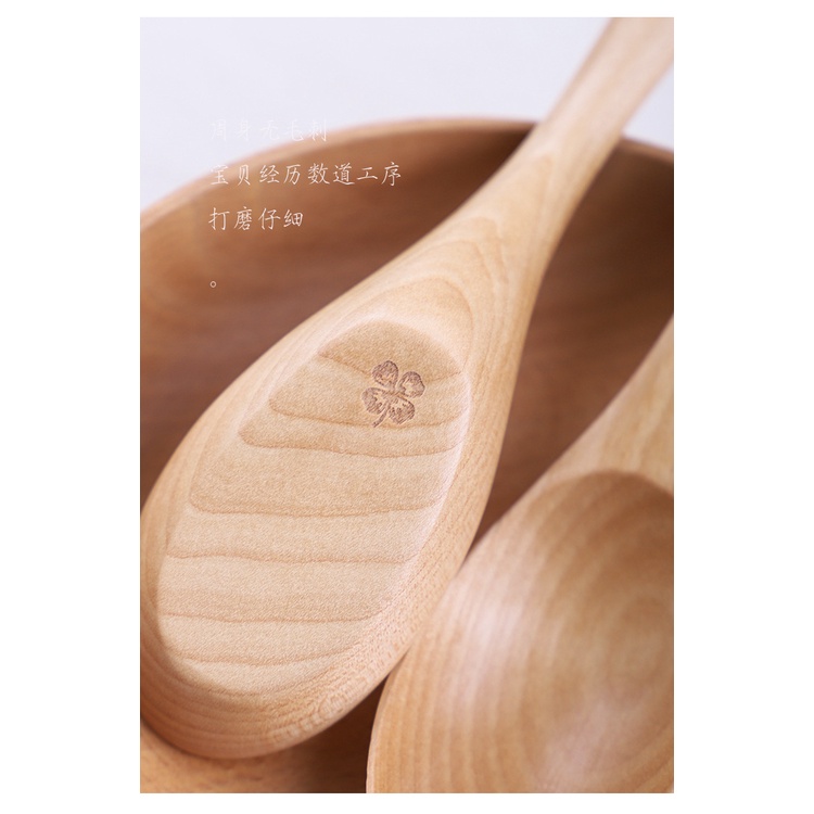Muỗng gỗ ăn cơm chống nóng Spoon woods 14,5cm -Tonic home
