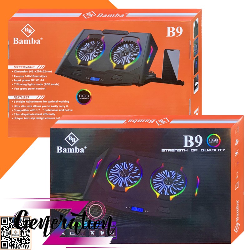 Đế tản nhiệt laptop Led RGB BAMBA B9