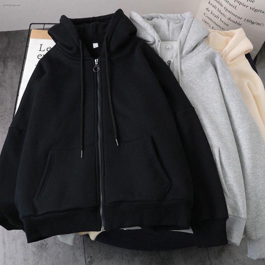 Áo hoodie nhung dày dáng rộng in hoạt hình kiểu Hàn Quốc thời trang thu đông 2021