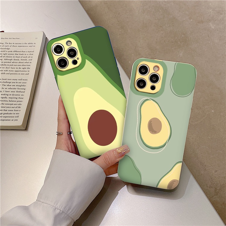 Iphone case 13promax hình quả bơ ốp lưng iphone cạnh vuông 6 6plus 7 plus 8 x xr xsmax 11 promax 12 pro max