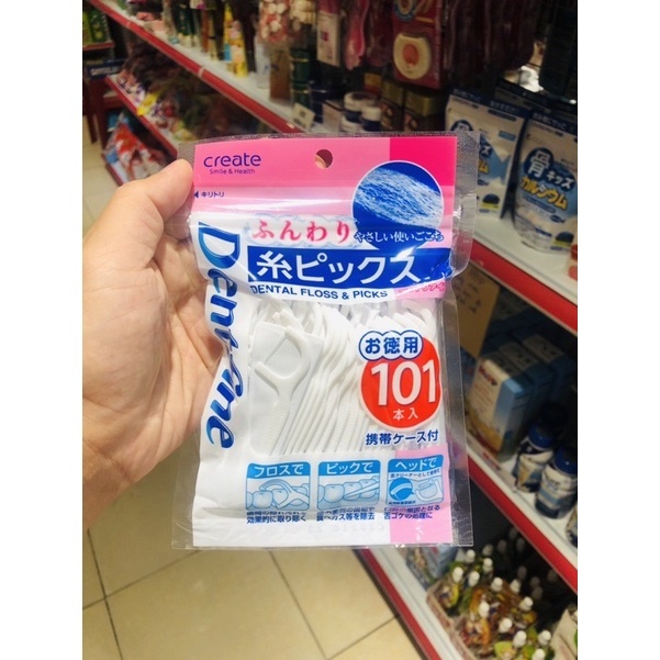 Tăm chỉ nha khoa CREATẺ & WIDE Dental Floss túi zip 30, 50 & 101 chiếc, hàng nội địa Nhật Bản