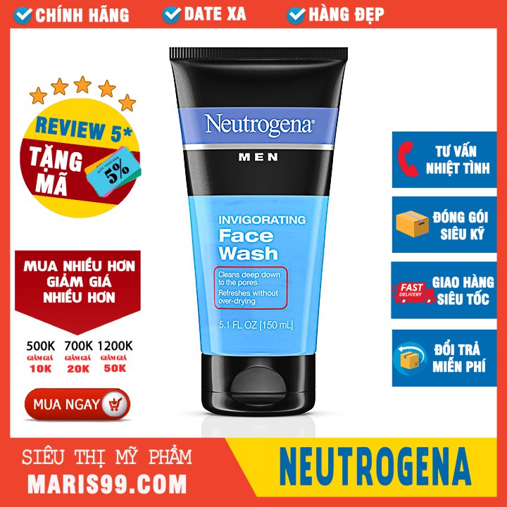 Sữa Rửa Mặt Cho Nam Neutrogena Men Invigorating Face Wash (150ml) _ NTG001SRM