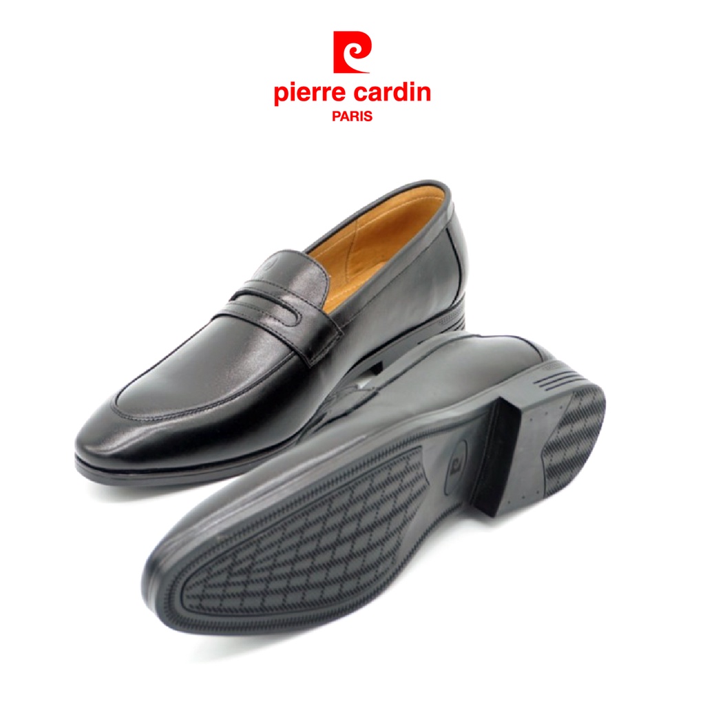 Giày nam da thật nhập khẩu 100% với thiết kế sang trọng, lịch lãm và lót chống hôi chân Pierre Cardin PCMFWLE705BLK