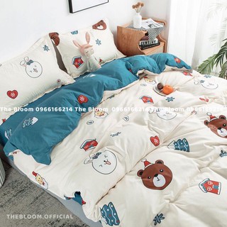 Set Chăn Ga Gối Cotton Poly 4 món - Gấu thỏ