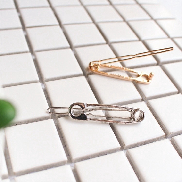 Minimalist Hollow Creative Metal Pin Shape Hairpin Side Clip Girl Hair Accessories