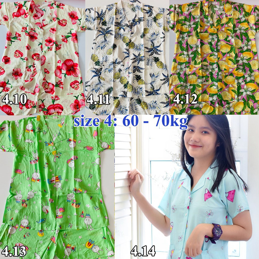 2021 -  Bộ pijama đùi dễ thương vải tole thái loại 1