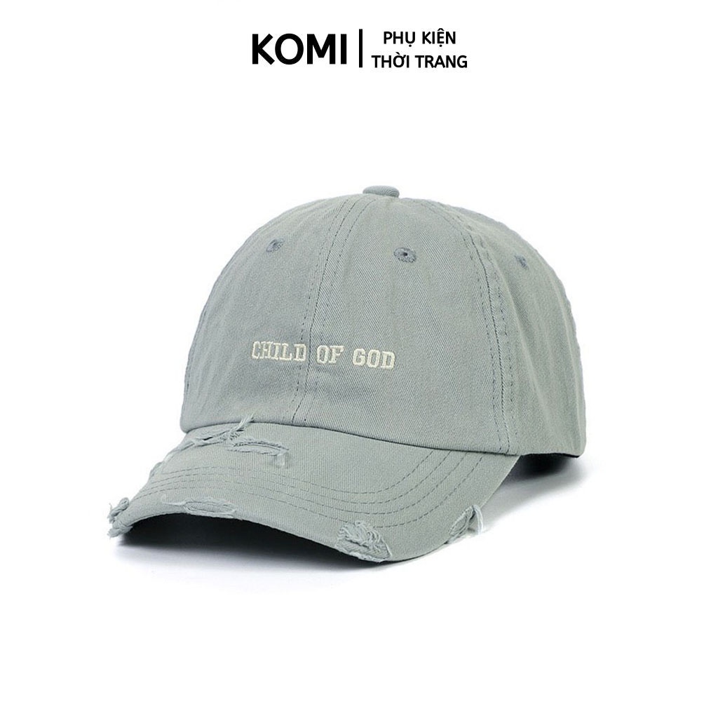 Mũ lưỡi trai nam nữ KOMI nón kết lưỡi trai rách unisex phong cách trẻ trung cá tính