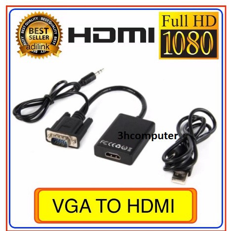 Cáp chuyển VGA sang HDMI Hổ trợ âm thanh có cáp usb .