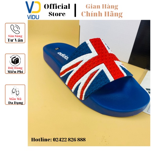 Dép nam thời trang ADIDAS ViDu 21133 màu xanh hình lá cờ Anh chống trơn trượt, độc đáo