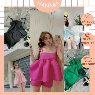 Sét áo babydoll hai dây siêu cute dễ thương màu trắng đen xanh lá hồng xanh mint bigsize 50-90kg