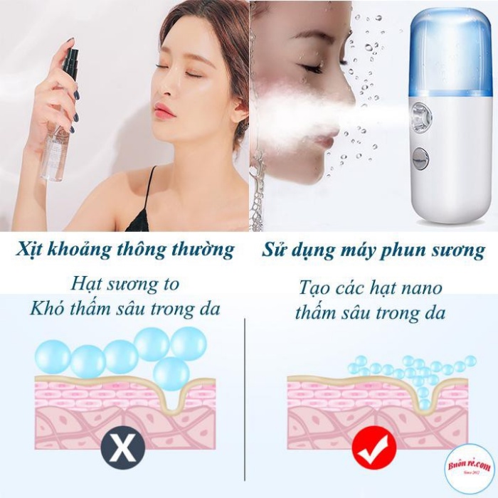 Máy phun sương mini cầm tay tinh dầu tạo ẩm khử khuẩn giá rẻ hỗ trợ người bệnh