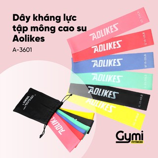 Dây Mini Band Cao Su Kháng Lực Aolikes A-3601 | Dây Miniband Tập Mông Đùi, Bộ 6 Dây Giá Cực Shock