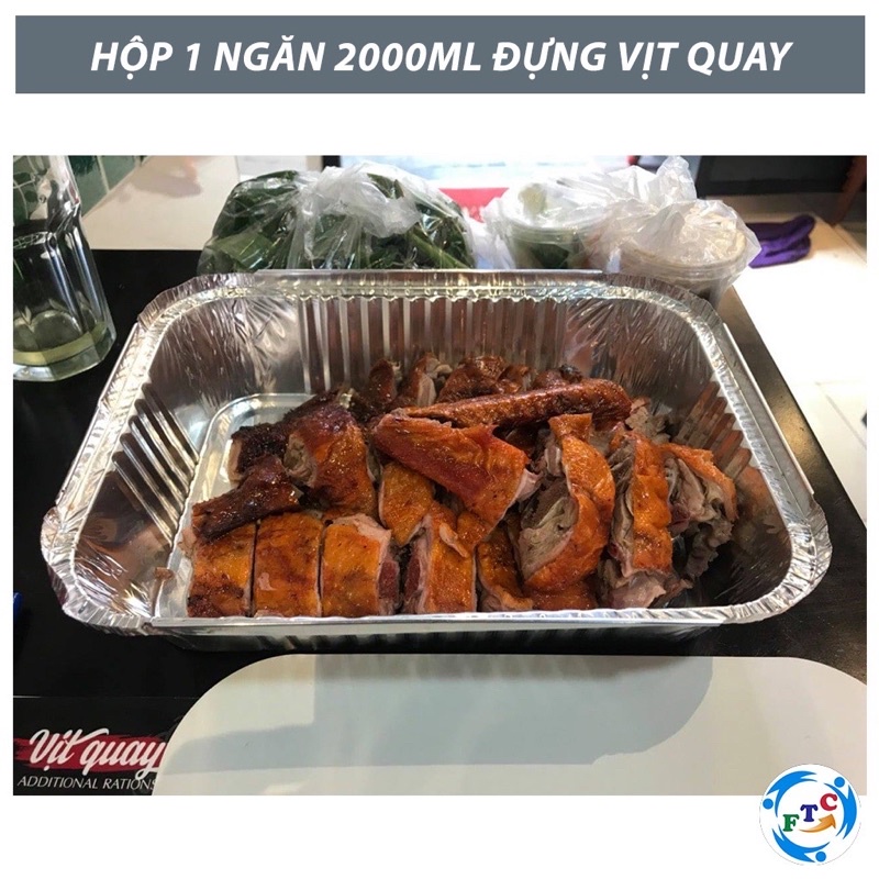 Set 4 Khay Giấy Nhôm Hình Vuông Đựng Thực Phẩm Tiện Dụng