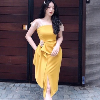 120k Đầm body phối nơ eo