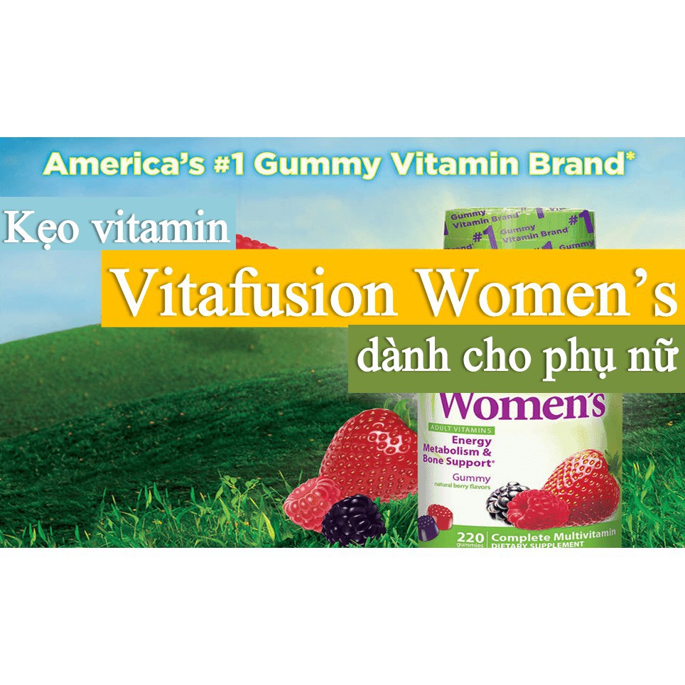 Kẹo Dẻo Mỹ Bổ Sung Vitamin Cho Phụ Nữ Vitafusion Women's Complete Multivitamin 220 Viên