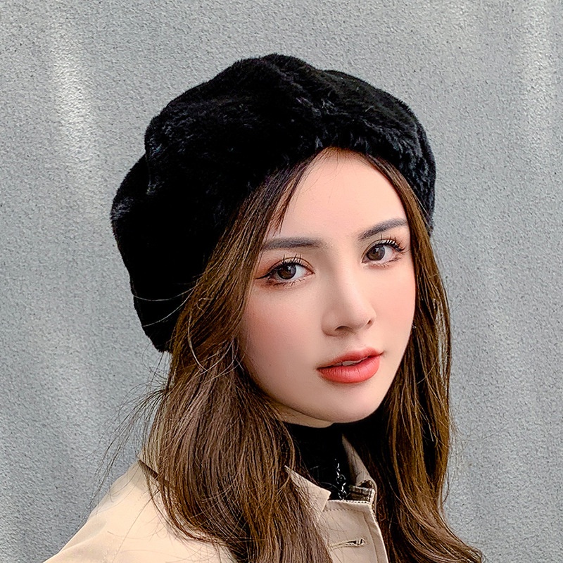Autumn and winter fashion fur beret for women