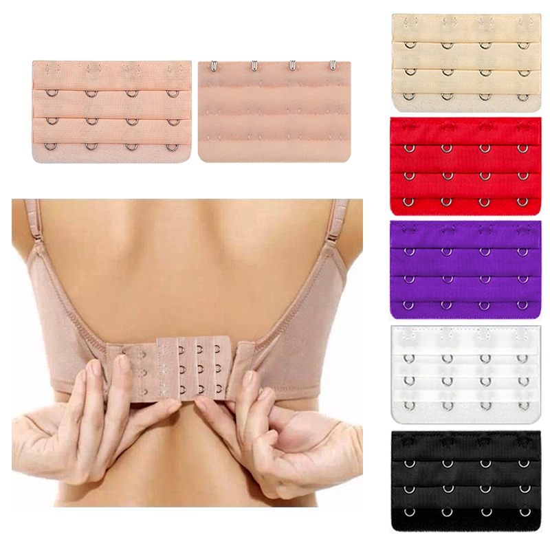 Back Bra Extender Straps 3 Rows 4Hooks Underwear Strapless Accessories 7.5cm