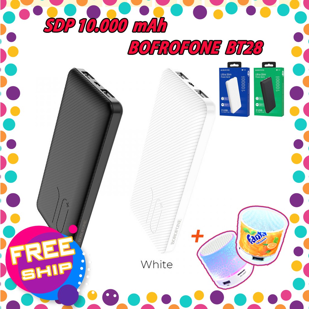 SẠC DỰ PHÒNG BOROFONE BT28 10.000mAh | HÀNG CHÍNH HÃNG| TẶNG KÈM LOA MINI B2S10 THỜI TRANG