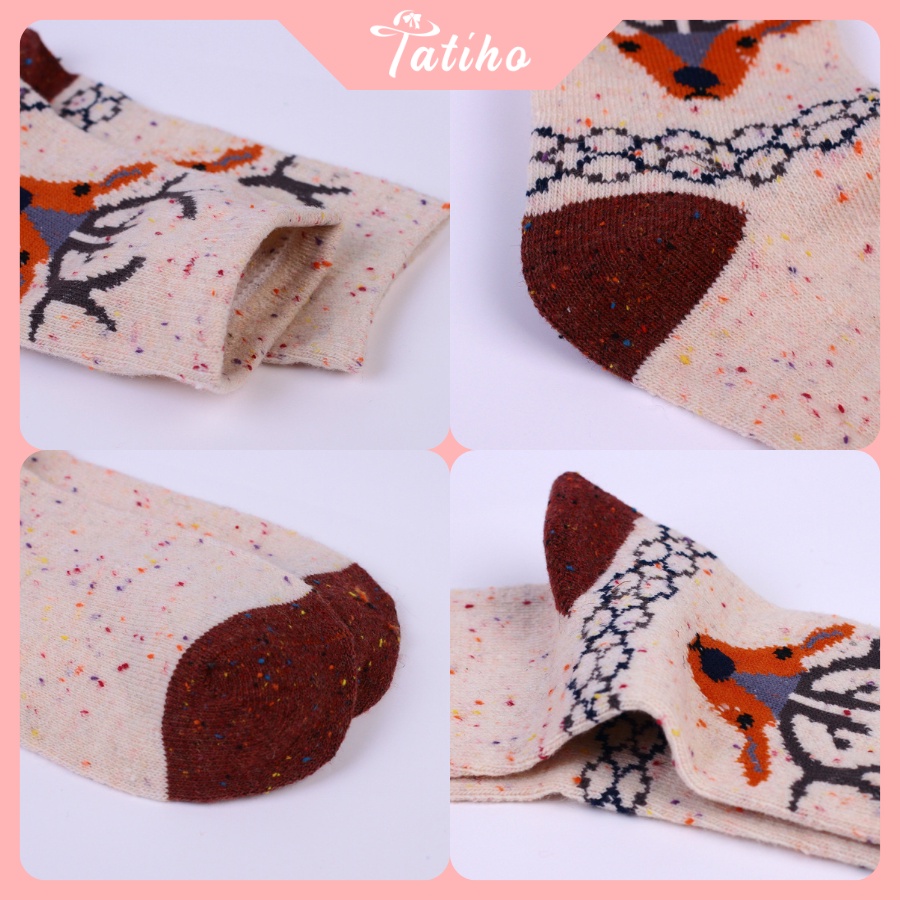 Vớ Tất Len Cổ Cao Họa Tiết Động Vật Thời Trang Thu Đông Phong Cách Hàn Quốc - Tatiho - Mã TV022