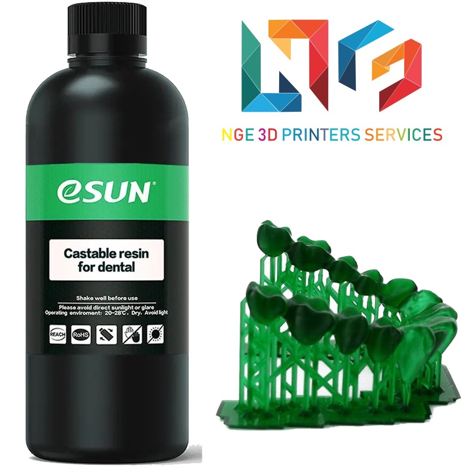 Nhựa in 3D đúc cho nha khoa ESUN Castable resin for Dental màu Green 1kg/Chai