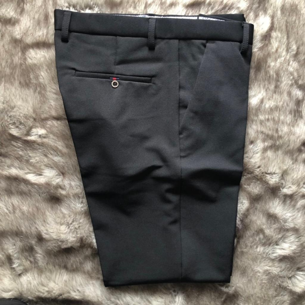 Quần Tây Nam Màu Đen Ống Côn Vải Dãn