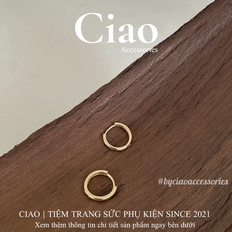 [TRENDY] Khuyên tai/ Bông tai mạ bạc S925 bản tròn đơn giản trendy cá tính Ciao accessories