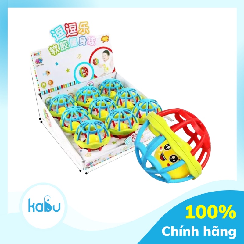 KABU - Bóng Đồ Chơi Xúc Xắc Nhựa Dẻo Mặt Cười Có Âm Thanh Vui Nhộn, Phát Triển Vận Động Tinh