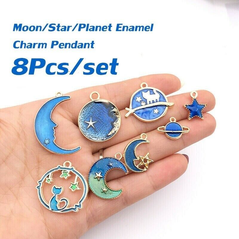 Set 8 Mặt vòng cổ / Vòng Tay Thủ Công Hình Mặt Trăng / Ngôi Sao Xinh Xắn