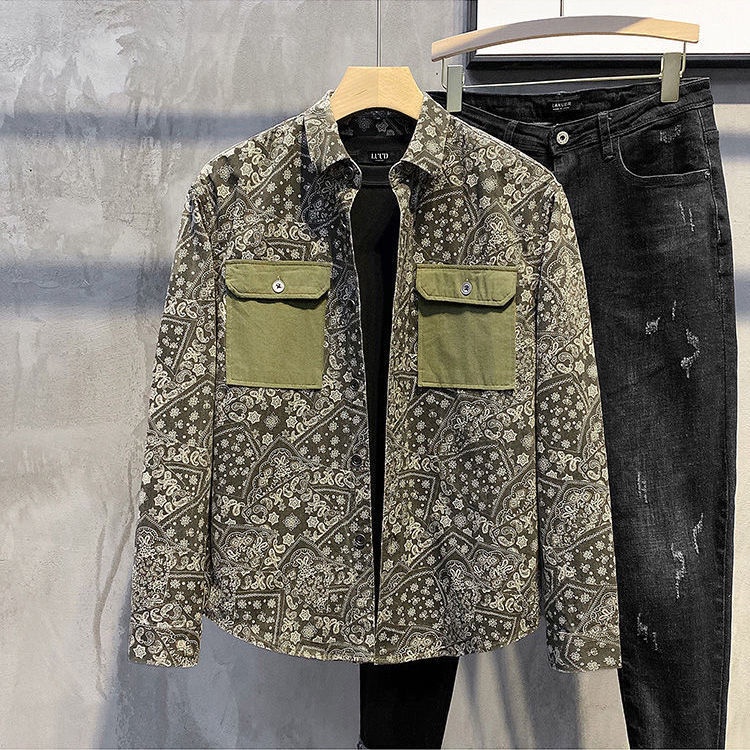 Áo Sơ Mi Nam Dài Tay Màu Sắc Retro